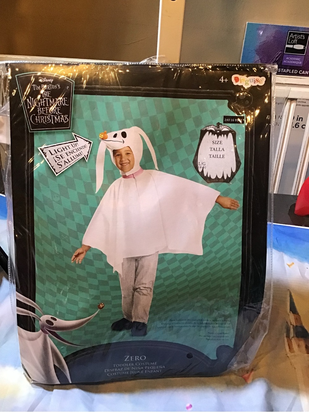 Disney nightmare before christmas zero toddler costume size 4-6 -new